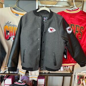 Kansas City Chiefs Gray and Black Varsity Jacket